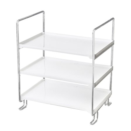 Skrivbordsarrangör för smink, PP smidesjärn, avtagbar, enkel åtkomst, kryddhylleorganisatör för kök, badrum, 3 lager