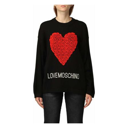 Love Moschino, Sweatshirts Zwart, Dames, Maat:S