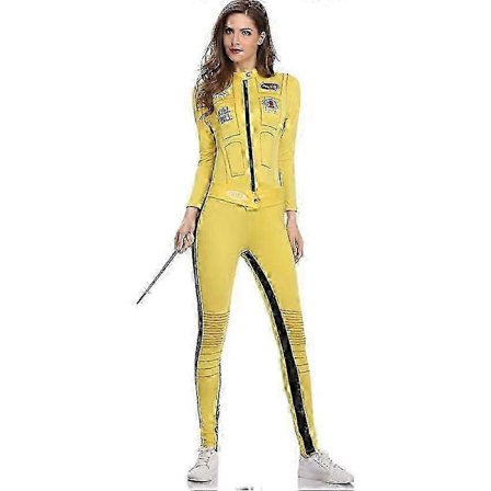 Kill Bill, Bride of Kill Bill, Gul Jumpsuit Cosplay Kostyme-lingling}