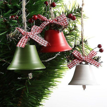 3 stk. Jingle Bells til juletræspynt i metal