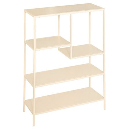Beige metalhylde med 5 niveauer, 100,5 cm, vandafvisende