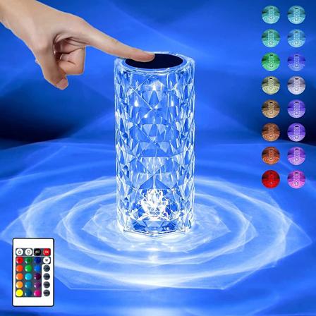 Kristallilamppu, 16 V ri RGB Vaihtuvat Kristalli P yt lamppu, Ruusun Timantti Akryyli P yt lamppu Kaukos timell & USB-Portilla, LED Kosketuslamppu