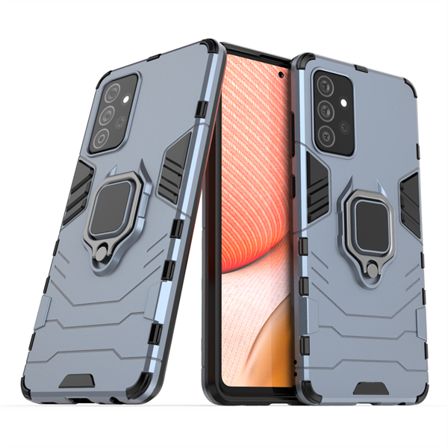 Ring Armor Case Kickstand Tough Rugged Cover för Samsung Galaxy A72 4G blå
