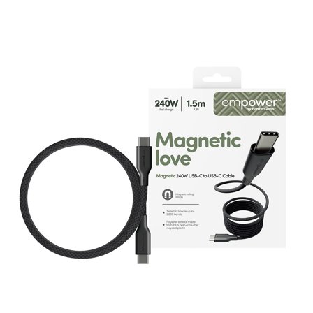 PanzerGlass EMPOWER MAGNETIC CA 240W USB-C-USB-C 15M BLACK CABL