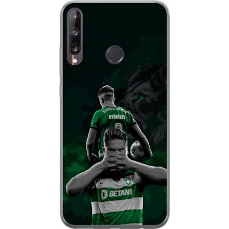 Yhteensopiva Puhelinkuori Huawei P40 lite E Neonmotiivi, jossa teksti "Gaming is in my DNA" sinisenä ja punaisena tiiliseinällä, jossa loistava DNA-sp