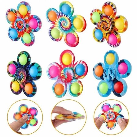 6 stk/sett Fidget Leker Trykk Boble Pop Sensorisk Fidget Leke Silikon Poppeleke Stress Angst Lindrende Leker Kit for Barn Tenåringer Voksne