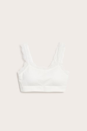 Kappahl | BH-topp med blonder | Offwhite