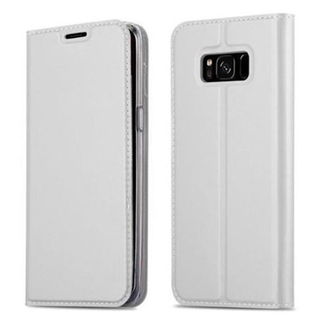 Coque för Samsung Galaxy S8 PLUS Etui i KLASSISKT SILVER Hölster Fodral Skydd med magnetisk stängning Plånbok Wallet