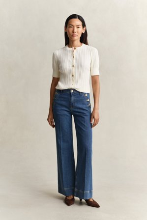 GANT Damen Nautical Jeans mit ausgestelltem Bein (31) Blau