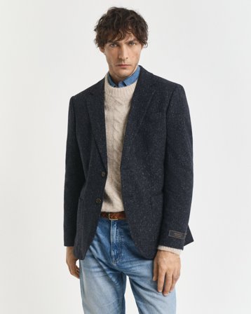 GANT Herren Slim Fit Donegal Anzugsakko (54) Marineblau