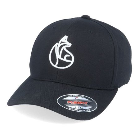 Iconic - Svart flexfit Keps - 3D Fox Black Flexfit @ Hatstore