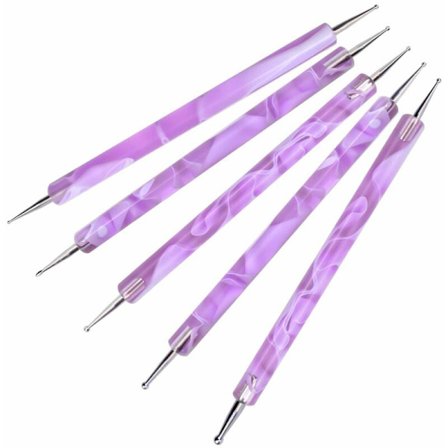5 st manikyrpenna, spetspenna Dali Petrokemisk verktyg manikyrspets manikyrset, Marmorverktygssats, spetsmanikyrverktygssats (lila)