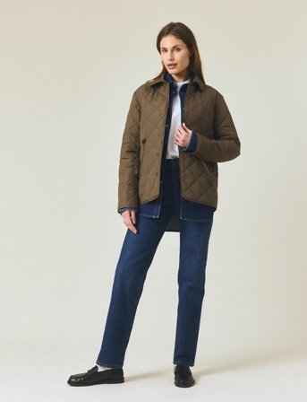 Lexington Clothing Classic Quilted Jacket - Khaki green - S