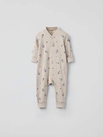 Polarn O. Pyret Pyjamasoverall blåbär - 44 - barnkläder - beige