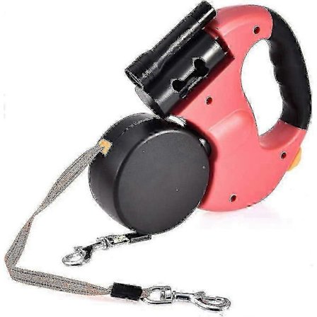 Dobbelt Hundesnor, Rulleline til Hunde, Dobbelt Snor til To Hunde, Hundesnor til 2 Hunde, Dobbelt Snor til Hunde, Anti-Sammenfiltrings Hundesnor (BR)