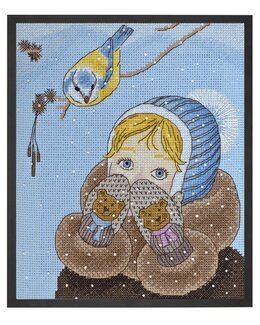 Stickpackung Bild Winter Mädchen