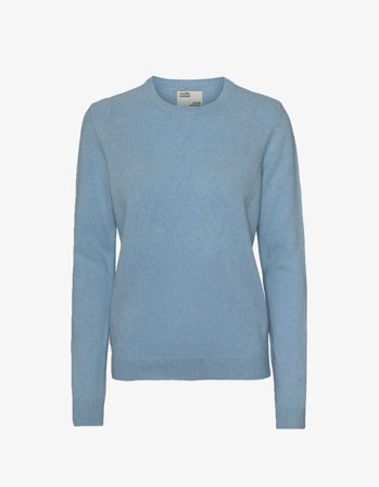 Women Classic Merino Wool Crew - Stone Blue - XL
