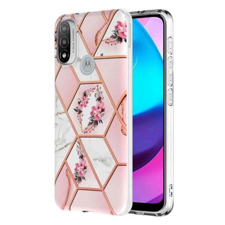Marmormotiv Motorola Moto E30 / Motorola Moto E40 / Motorola Moto E20 skal - Rosa Blommor