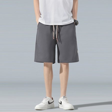 Shorts med dragsko Herr Sommar Tunna Basketbyxor Högkvalitativa Knälånga Byxor Lösa Raka Byxor Herr