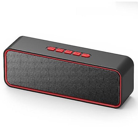 Trådlös bärbar högtalare, Bluetooth 5.0-högtalare med 3D-stereoljud och HiFi-bas, 1500 mAh-batteri, 12 timmars batteritid (röd)
