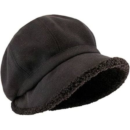 Beret med fleecefôr for kvinner Fleece bøttehatt Malerhatt Newsboy-lue Varmt fiskerhatt for kald vintergave 2024