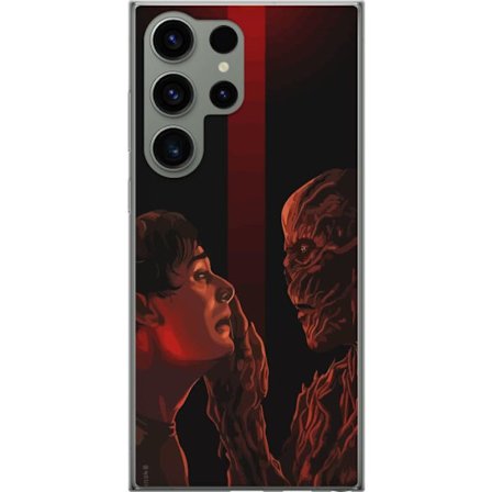 Kompatibelt Mobilskal till Samsung Samsung Galaxy S23 Ultra Mörk fantasyillustration som visar mötet mellan människa och monster med stark dramatik