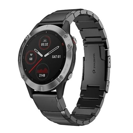 För Garmin Fenix ​​5x Plus 26mm Tortoise Shell watch i rostfritt stål