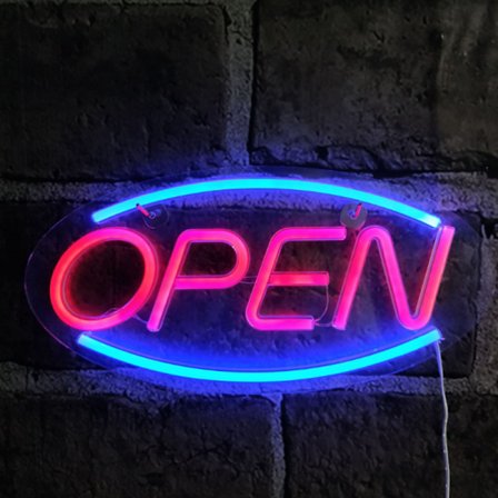 Neon LED Open Neon Bokstav Väggkonst Open Ljusskylt USB Dimbar Neon Lampa Skylt för Butik Rum Klubb Garage Deko Barn Sovrum Cad