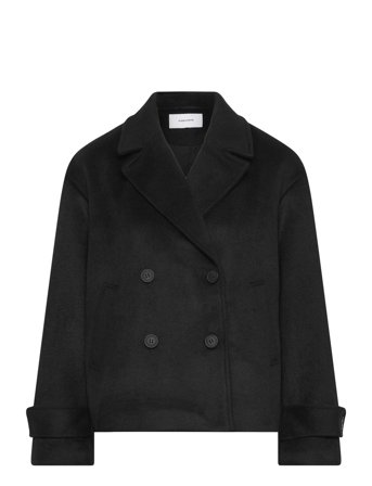 Renate Short Wool Blend Jacket Black Bubbleroom