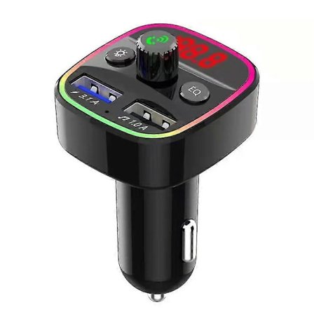Bluetooth 5.0 Bil Trådlös Fm Sändare Adapter 2usb Pd Laddare Handsfree ZD.16
