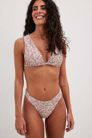 NA-KD Swimwear Culotte de bikini échancrée - Bikinis - Flower - Small