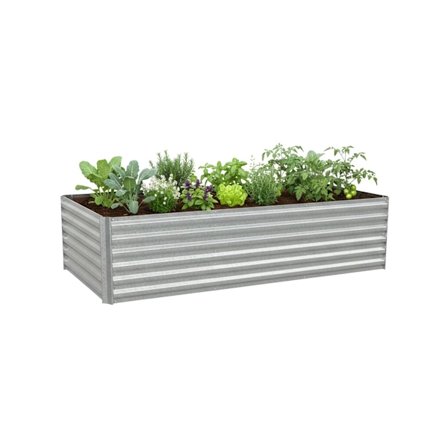 Højbed i metal, galvaniseret stål, 57x240x90cm