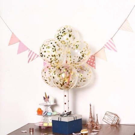 Konfettiballonger Guld 6-pack, 30cm