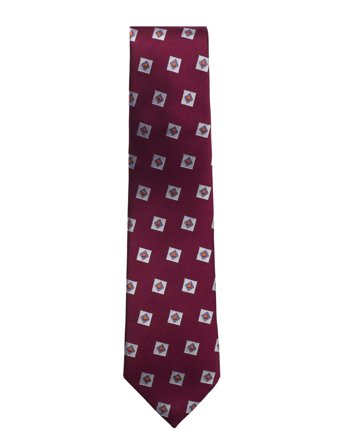 AN IVY | Burgundy Triple Square Silk Tie | ONE SIZE