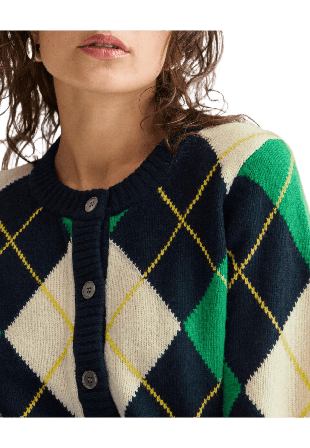 Newhouse Cardigan Khaite Argyle Tröjor Dam Blå XL