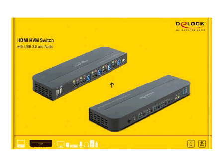 Delock KVM / lydsvitsj - 4 porter