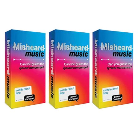 Misheard Music Party Game - Gjett sangen eller artisten med Nonsense-tekstkort, fartsfylt kortspill for karaoke og familiehygge