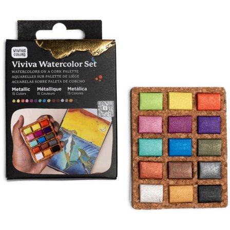 Watercolour Pans Metallic 15 Colours
