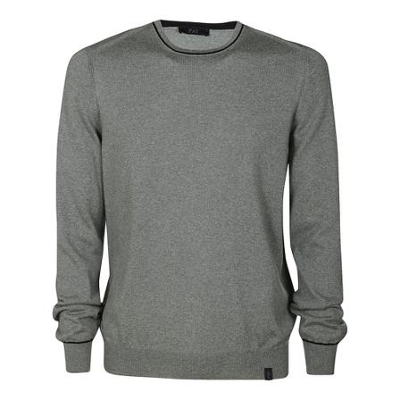 Fay - Stickade Tröjor - Grå - Herr - Storlek: 4xl, Herr, Storlek: 4XL
