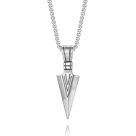 Halsband med pilspets i rostfritt stål för män, coolt, för män och pojkar, 50,8-60,96 cm kedja, guld, silver, svart