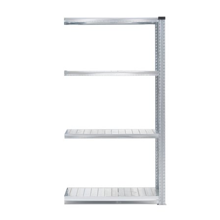 Regalsystem TRANSFORM, Anbaumodul mit 4 Böden, 1972 x 900 x 800 mm, verzinkt