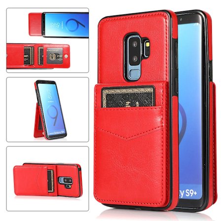 Business Style Pu Case För Samsung S9 Plus Med Korthållare, Plånboksfunktion, Stnadfunktion, Fallskydd