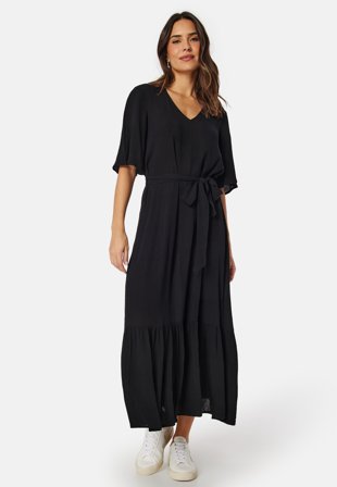 BUBBLEROOM Butterfly Sleeve Viscose Dress Klær