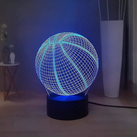 3D-illuusiolamppu Koripallo 3D Luova Illuusio Pöytälamppu