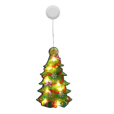 LED sugkopp julbelysning, LED jul fönsterdekoration Batteri som drivs för fönsterdekoration, dörrar och montrar (utan batteri)