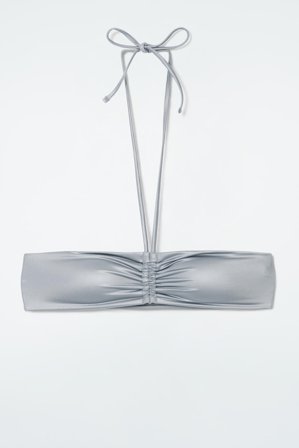 COS Frauen Bandeau Bikinioberteil Mit Raffung in Grau