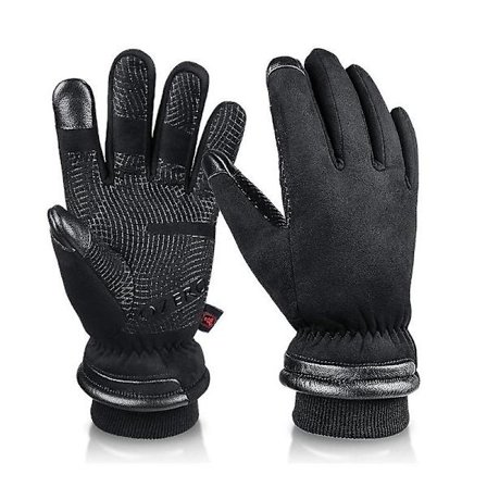 SZTXJ Talvitermiset vedenpitävät hanskat - L - Thinsulate lämpimät tuulenpitävät kosketusnäyttöhanskat - pyöräilyyn, ajamiseen - naisille ja miehille
