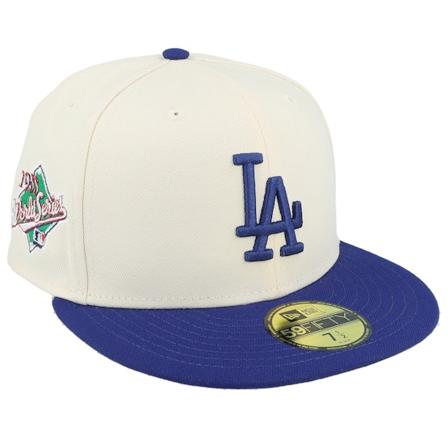 New Era - Los Angeles Dodgers Team Colour 59FIFTY White/Royal Fitted Fitted White Cap - MLB @ Hatstore