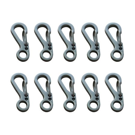 10st Klätterkarbin Camping Clip GRÅ