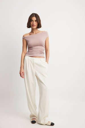 NA-KD Twist Off Shoulder Top - Sommer toppe - Lyserød - XXS